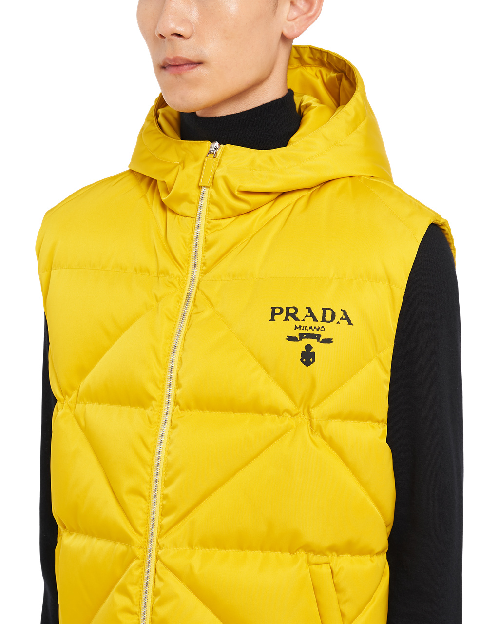 Prada Re-nylon Down Vest Žlté | BWTPDQ386