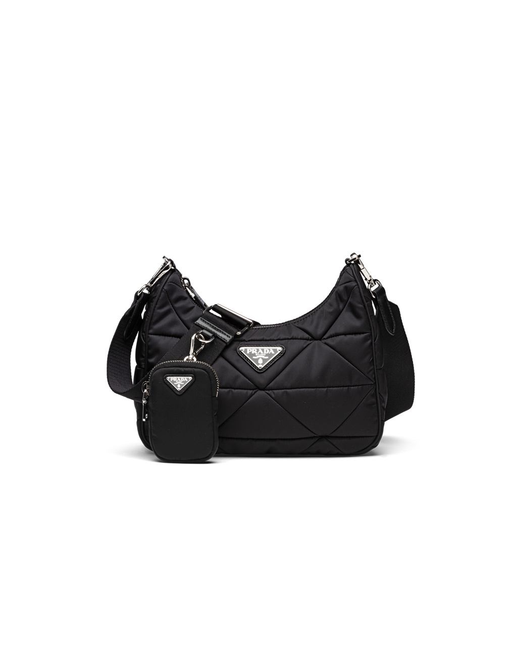 Prada Re-nylon Padded Hobo Bag Čierne | YVZNAR312