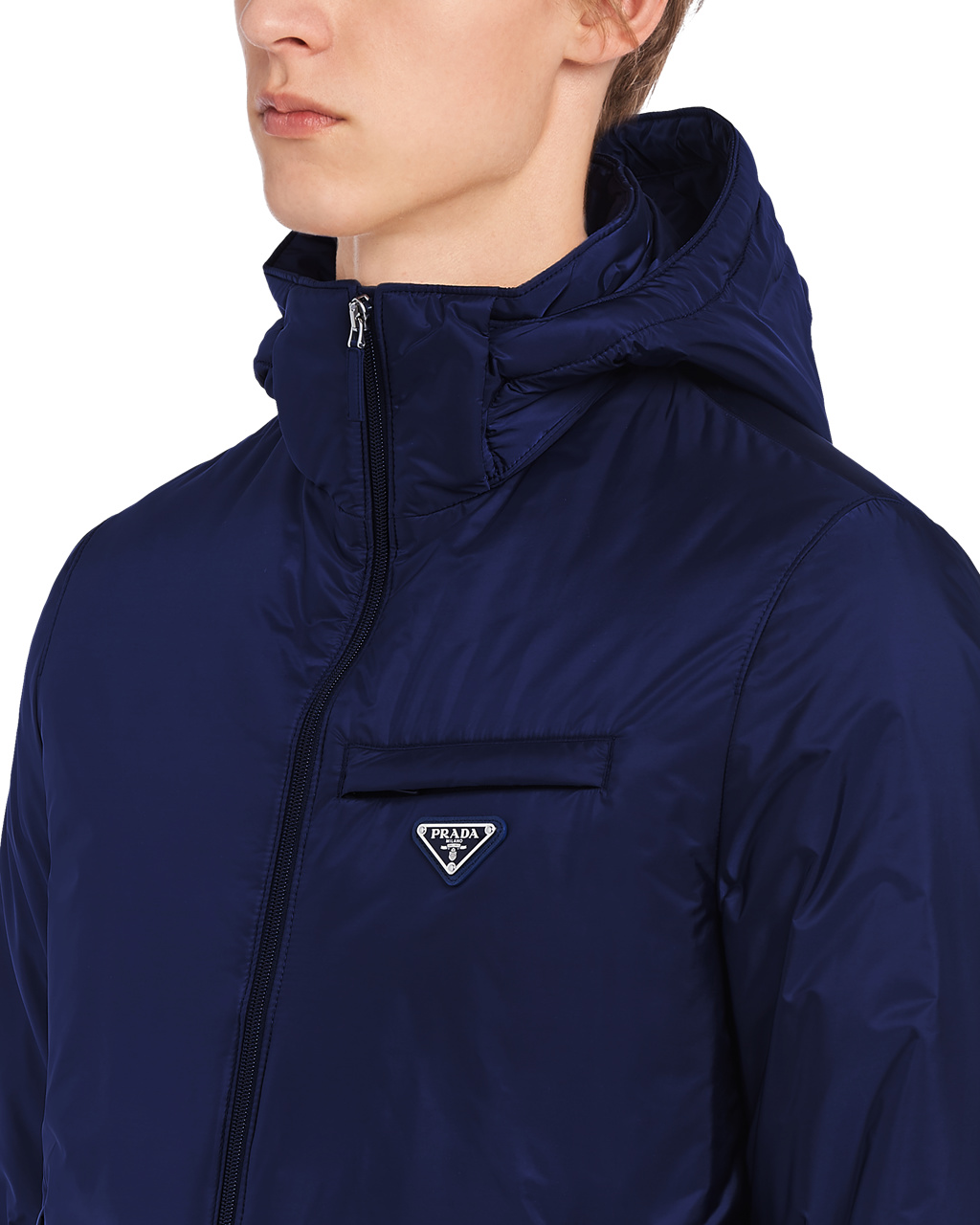 Prada Re-nylon Puffer Jacket Námornícka Modrá | DQHFJL460