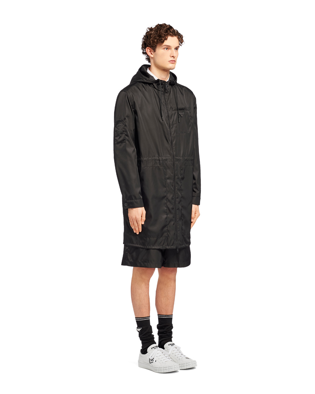 Prada Re-nylon Raincoat Čierne | HTKLUZ670