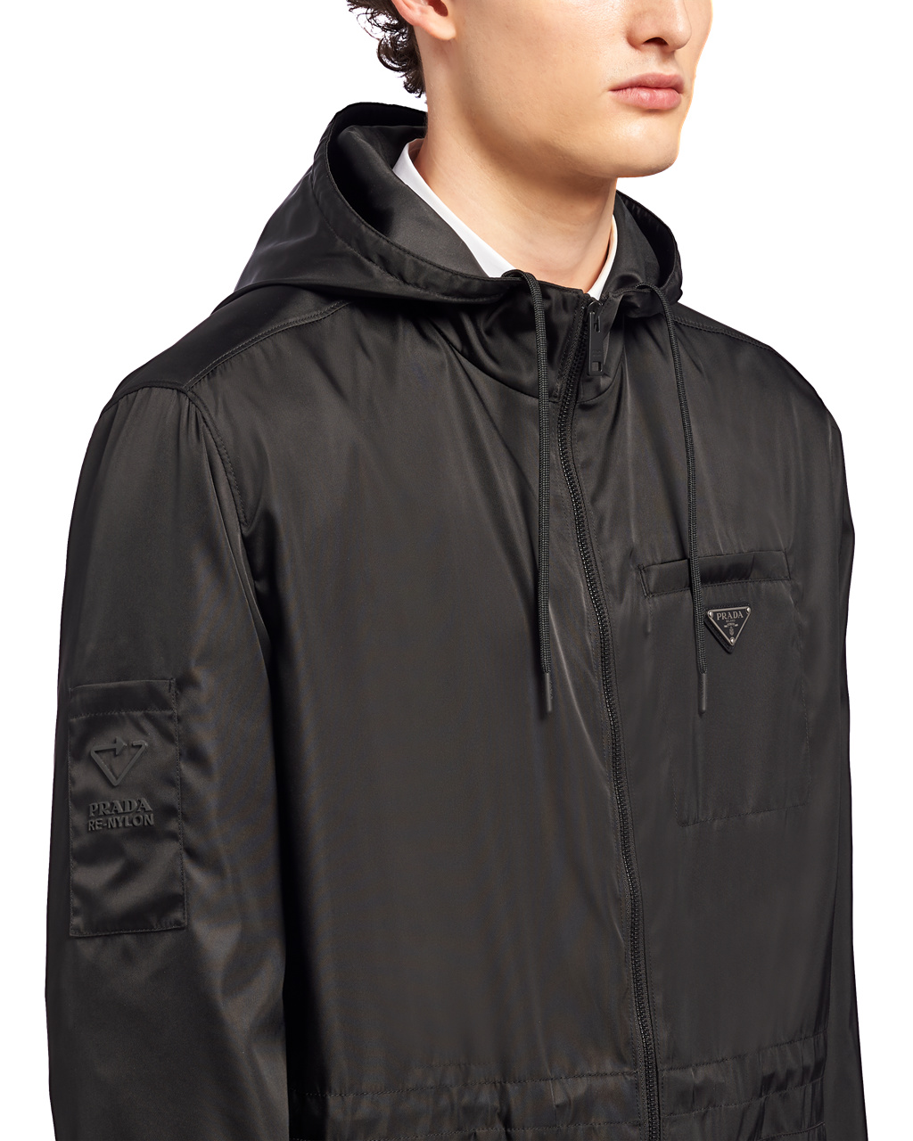 Prada Re-nylon Raincoat Čierne | HTKLUZ670