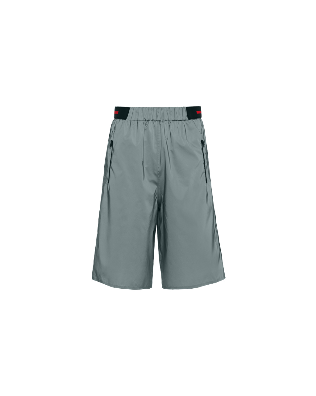 Prada Reflective Fabric Bermudas Strieborne | XQETNG982