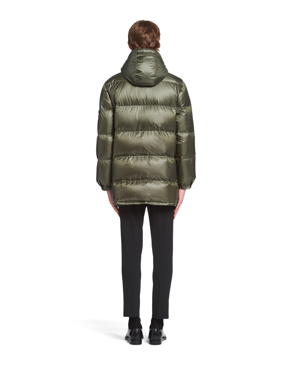 Prada S Kapucňou Nylon Down Jacket Zelene Oranžové | YGHKLE628