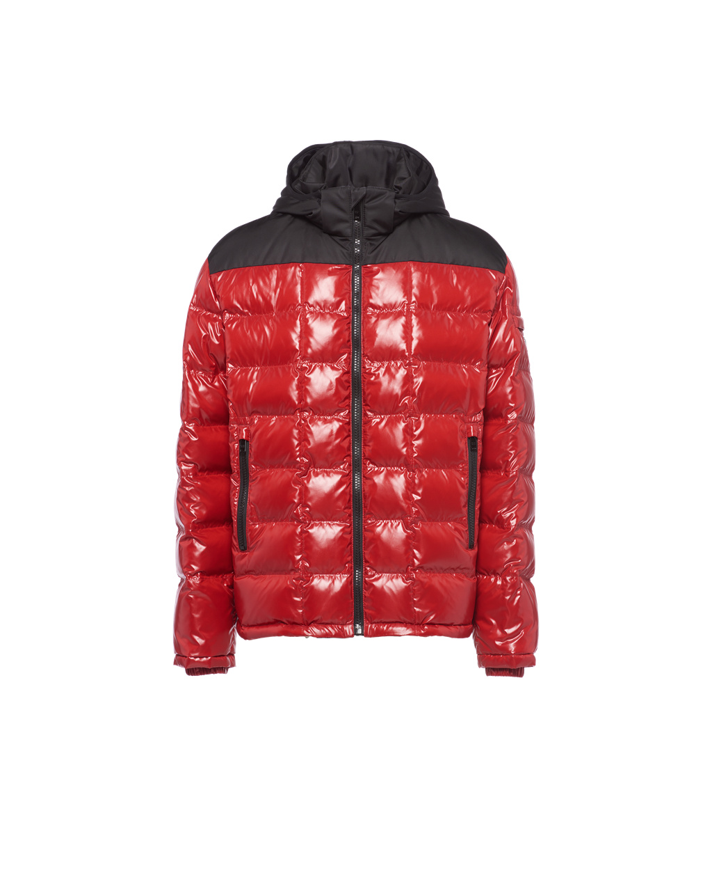 Prada S Kapucňou Nylon Down Jacket Červené | JMNDOL927