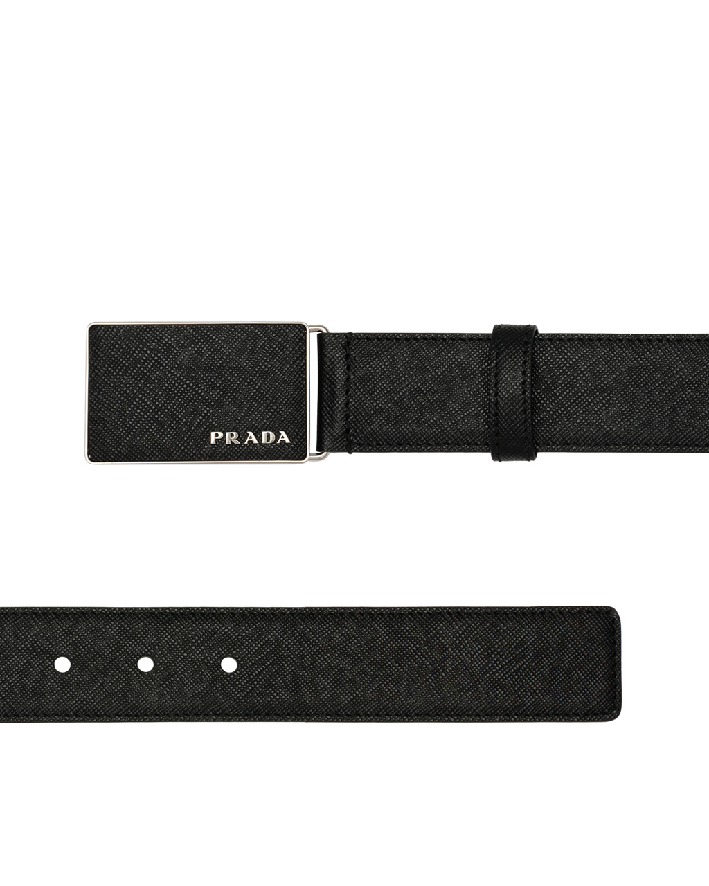 Prada Saffiano Kozene Belt Čierne | GZYXJN762