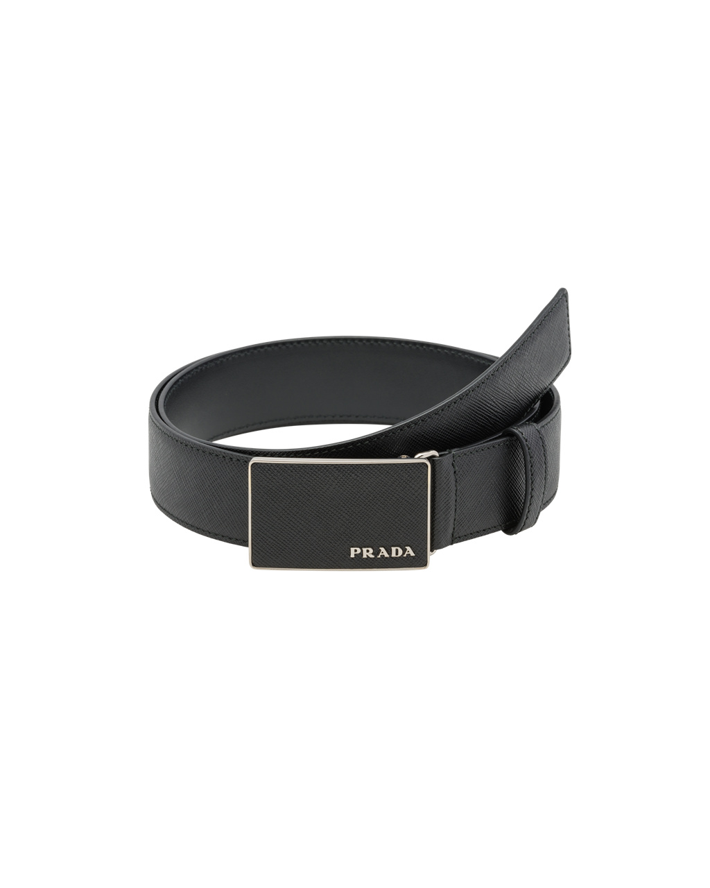 Prada Saffiano Kozene Belt Čierne | GZYXJN762