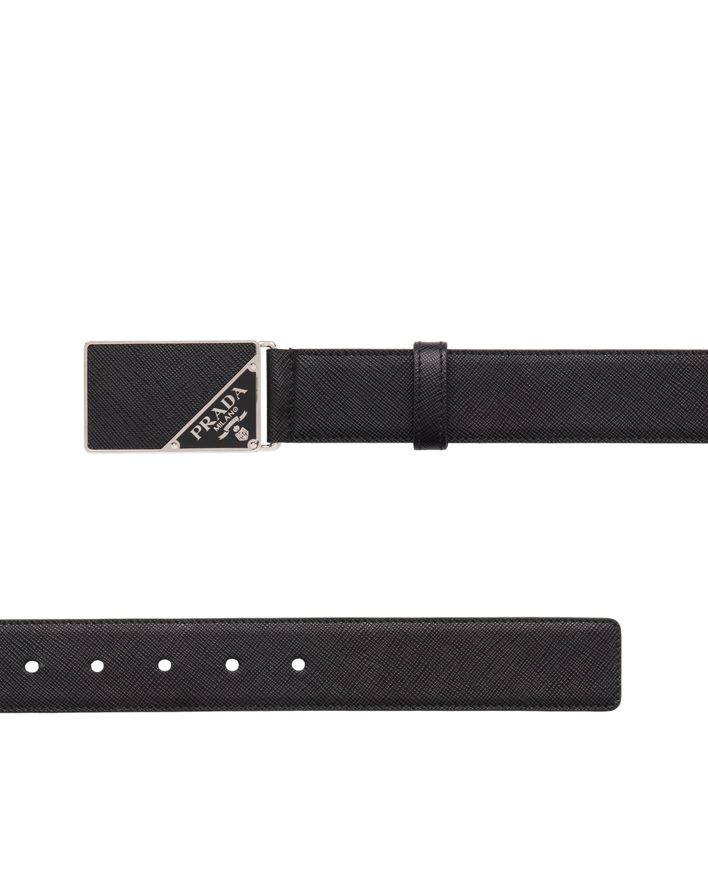 Prada Saffiano Kozene Belt Čierne | ZDPFHE103