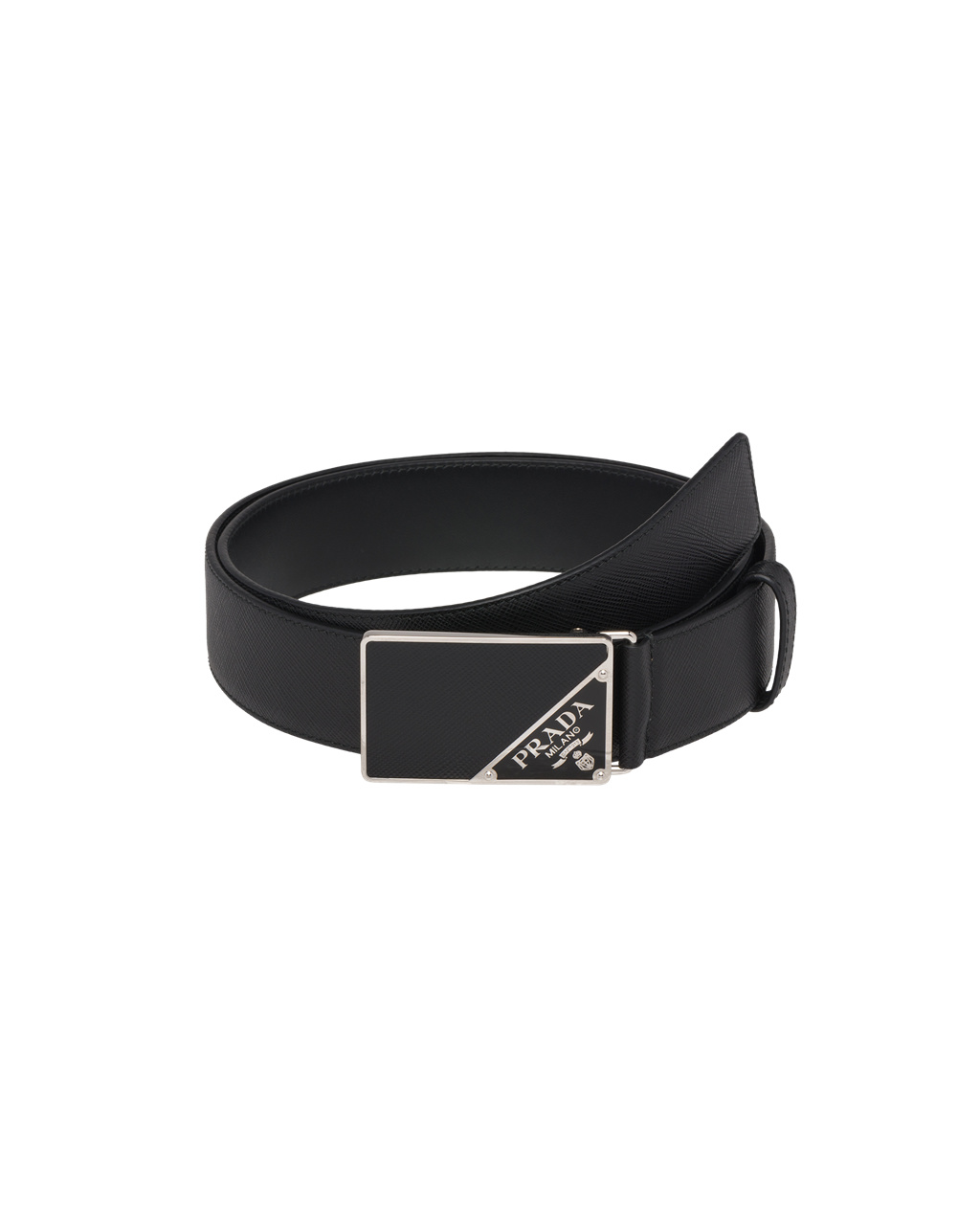 Prada Saffiano Kozene Belt Čierne | ZDPFHE103