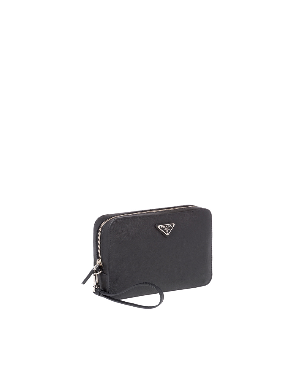 Prada Saffiano Kozene Clutch Čierne | RMEGZT638