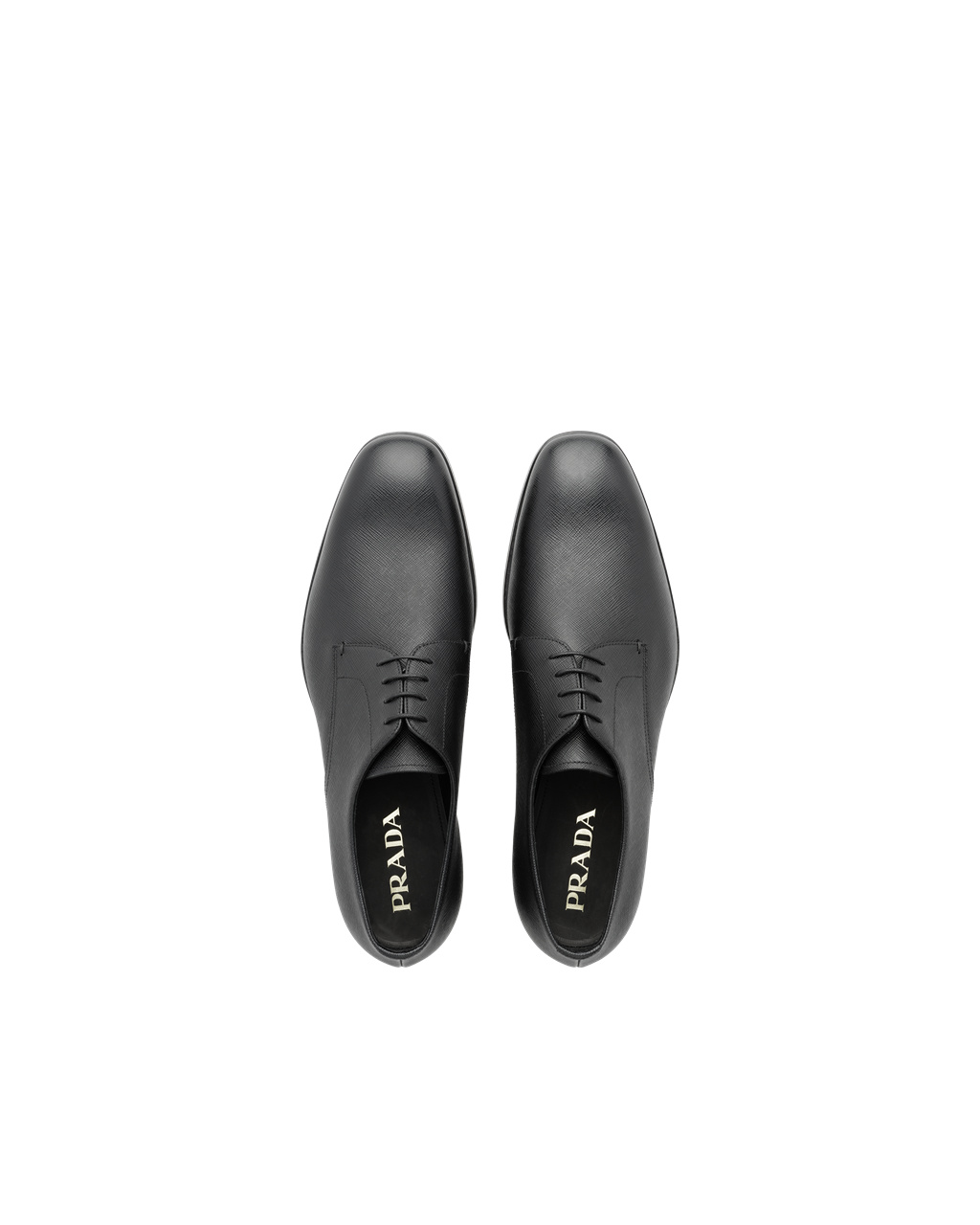 Prada Saffiano Kozene Derby Shoes Čierne | BQOLDW948