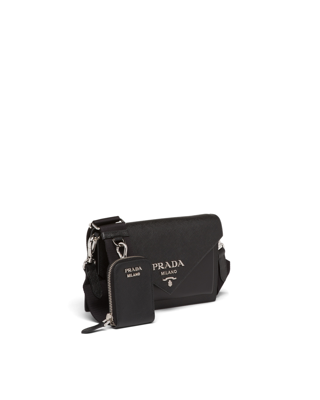 Prada Saffiano Kozene Mini Envelope Bag Čierne | QZSUKA129