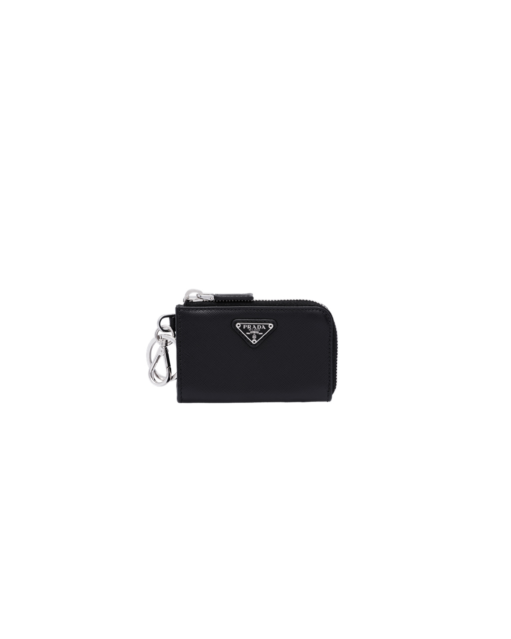 Prada Saffiano Kozene Mini Pouch Čierne | QLRFCM820