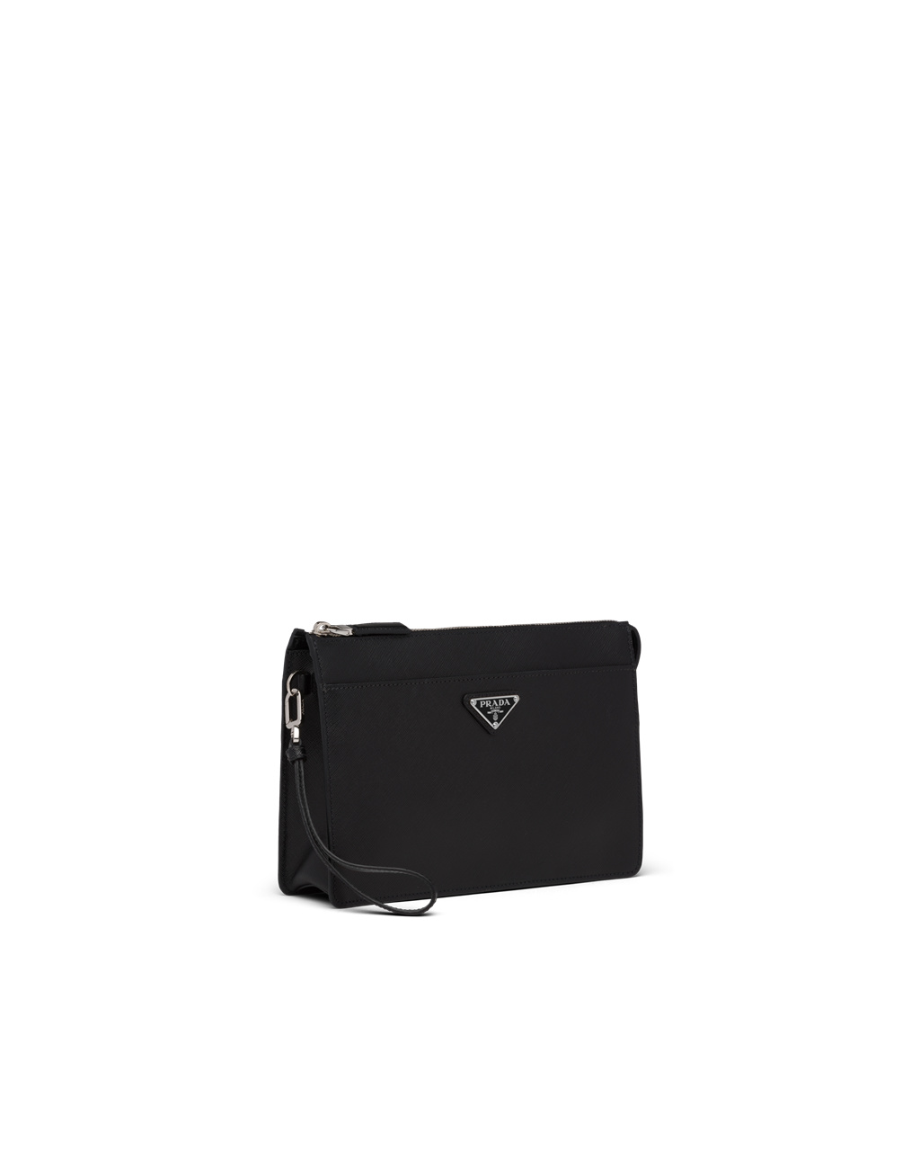 Prada Saffiano Kozene Pouch Čierne | LQITSV238