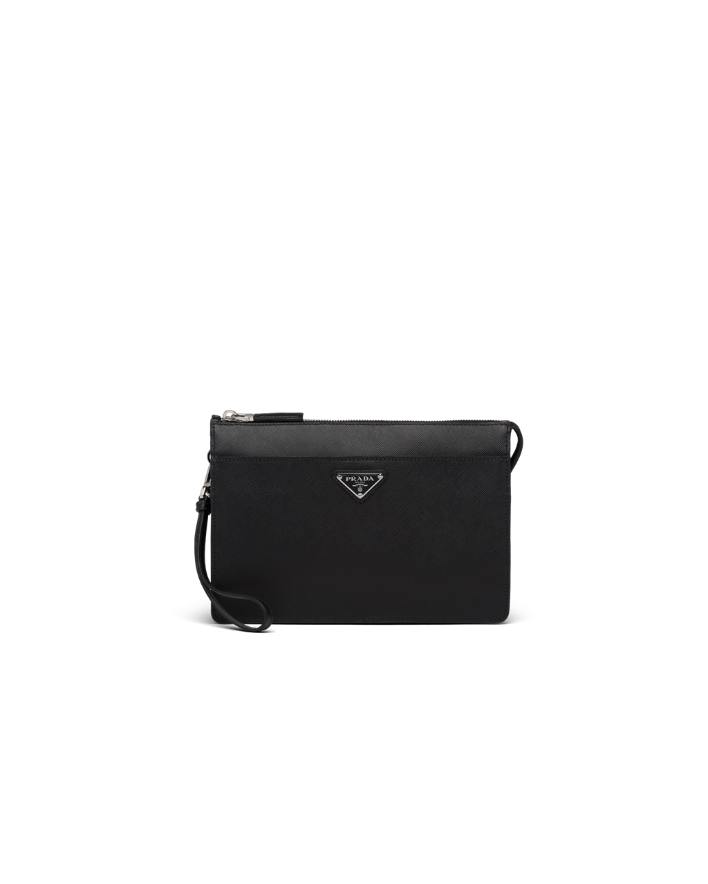 Prada Saffiano Kozene Pouch Čierne | LQITSV238