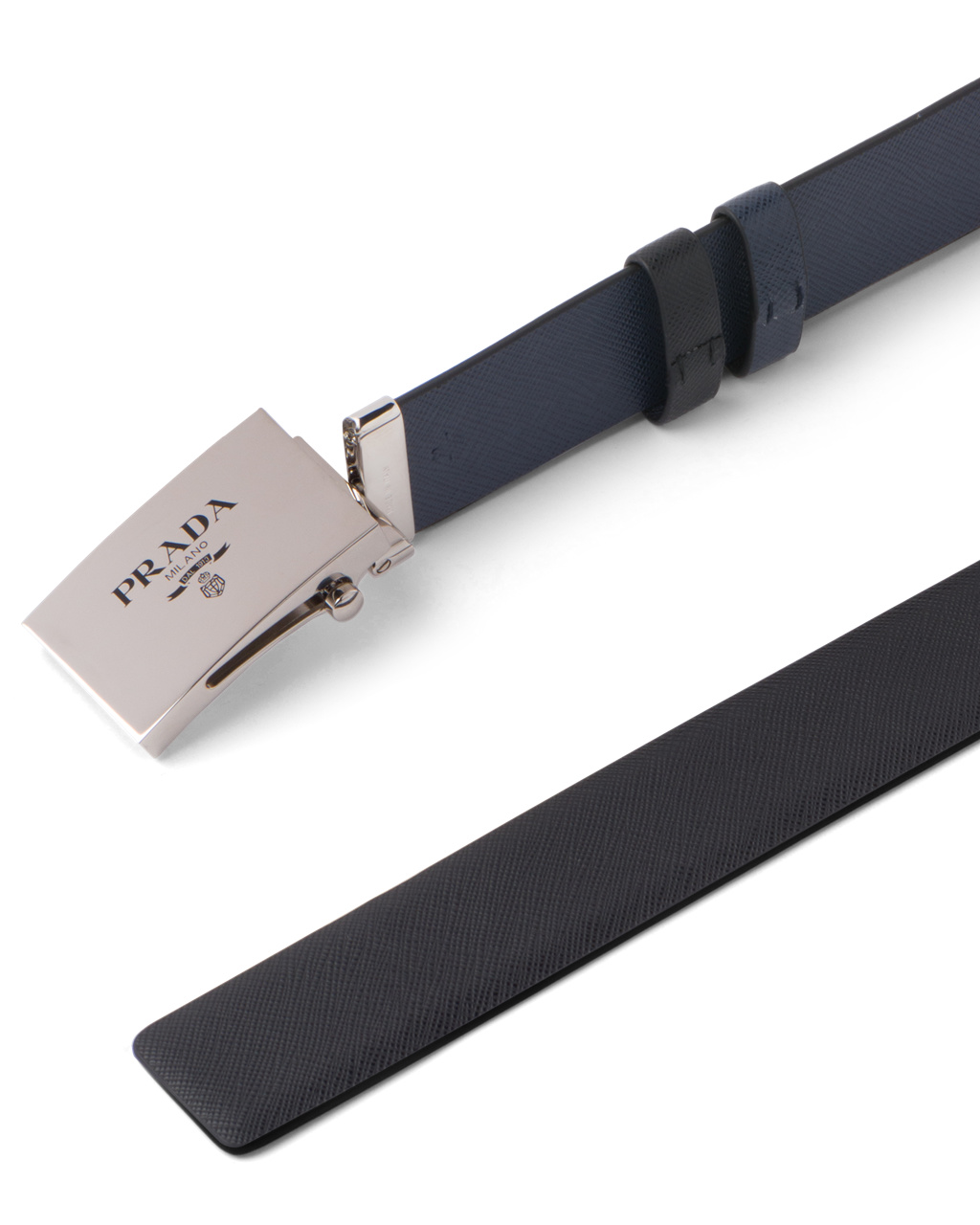 Prada Saffiano Kozene Reversible Belt Čierne Modre | POVFTR679