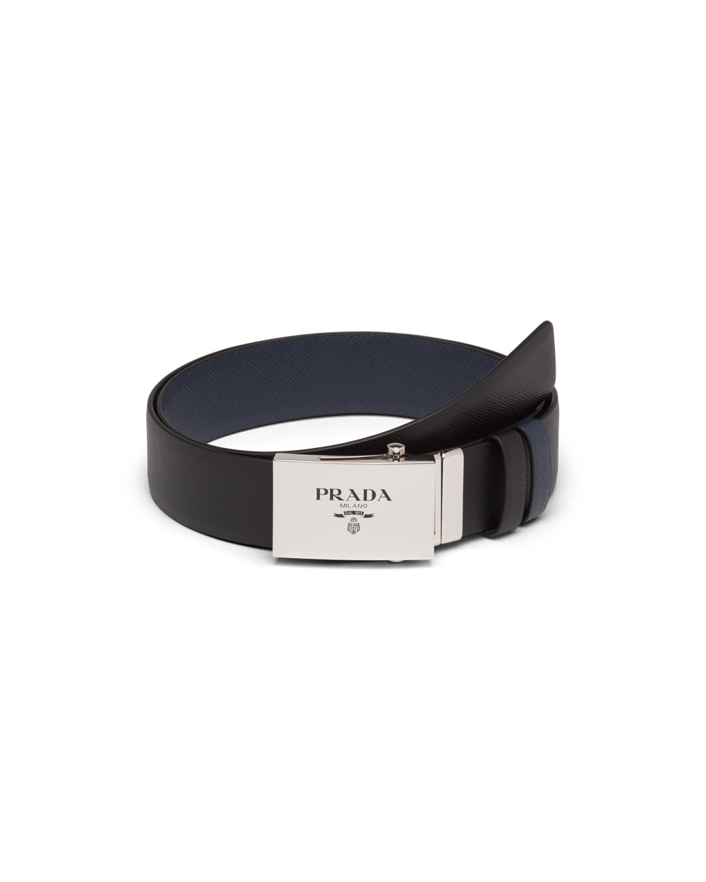 Prada Saffiano Kozene Reversible Belt Čierne Modre | POVFTR679