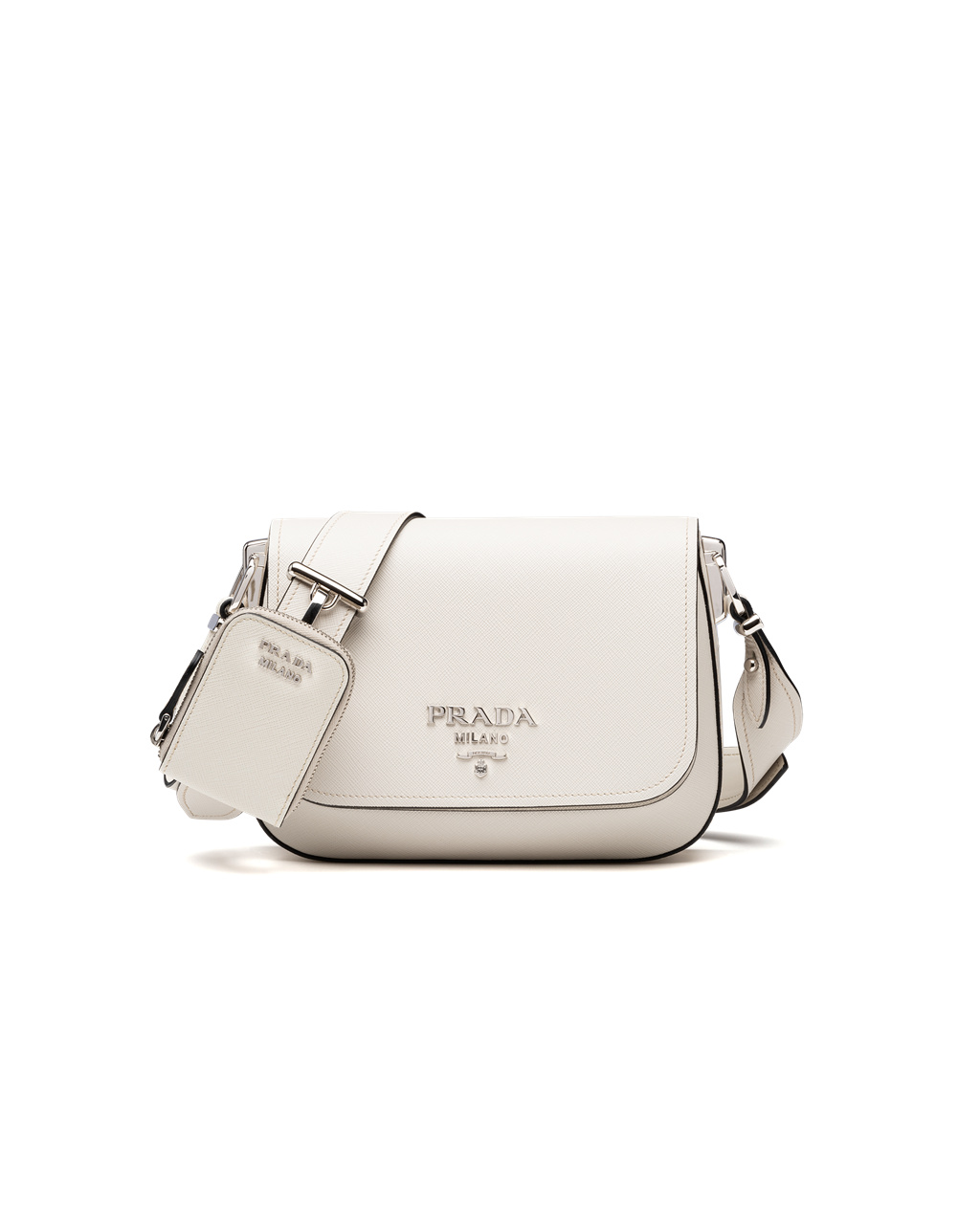 Prada Saffiano Kozene Shoulder Bag Biele | YFAJXZ495