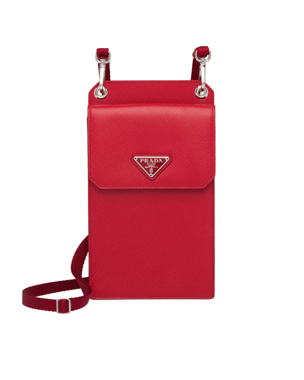 Prada Saffiano Kozene Smartphone Case Červené | JHCFYP275