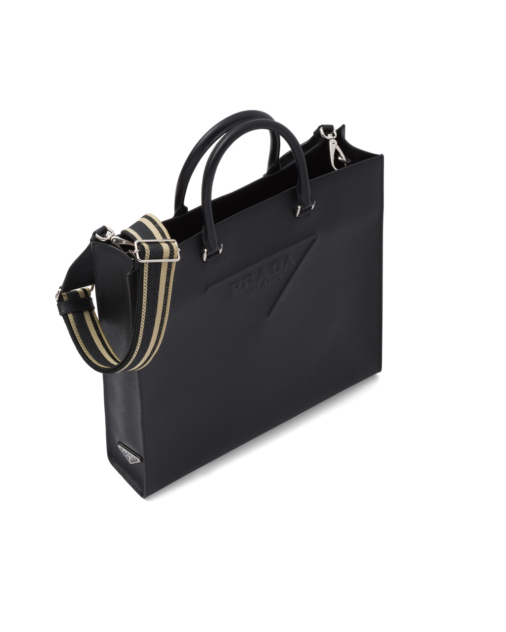 Prada Saffiano Kozene Tote Čierne | BKXAWF207