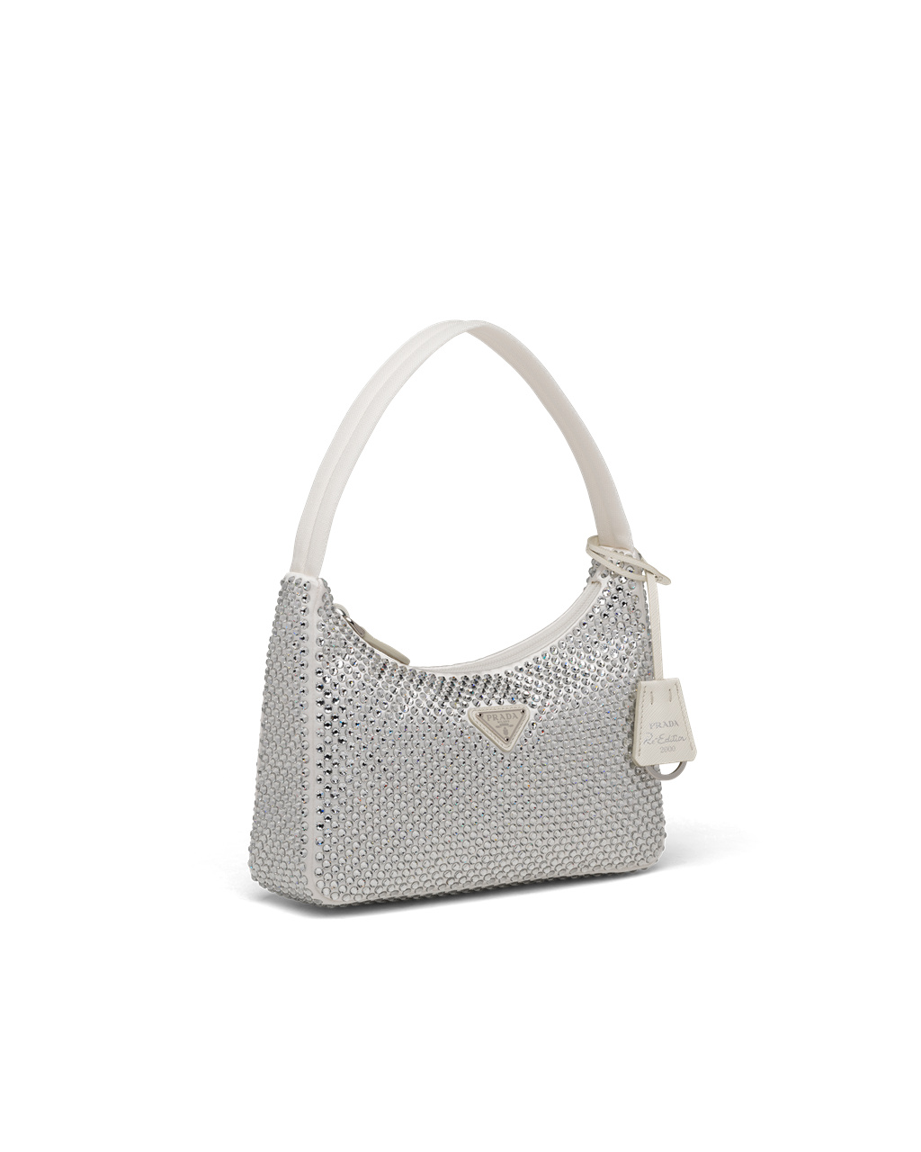 Prada Satin Mini-bag With Artificial Crystals Biele | NJQSPH879