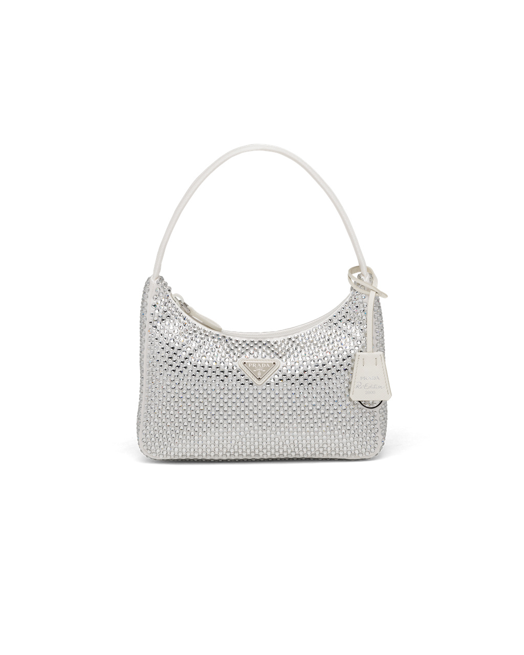 Prada Satin Mini-bag With Artificial Crystals Biele | NJQSPH879