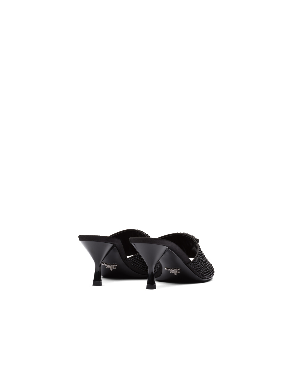 Prada Satin Na Podpatku Sandals With Crystals Čierne | EUCJSB725