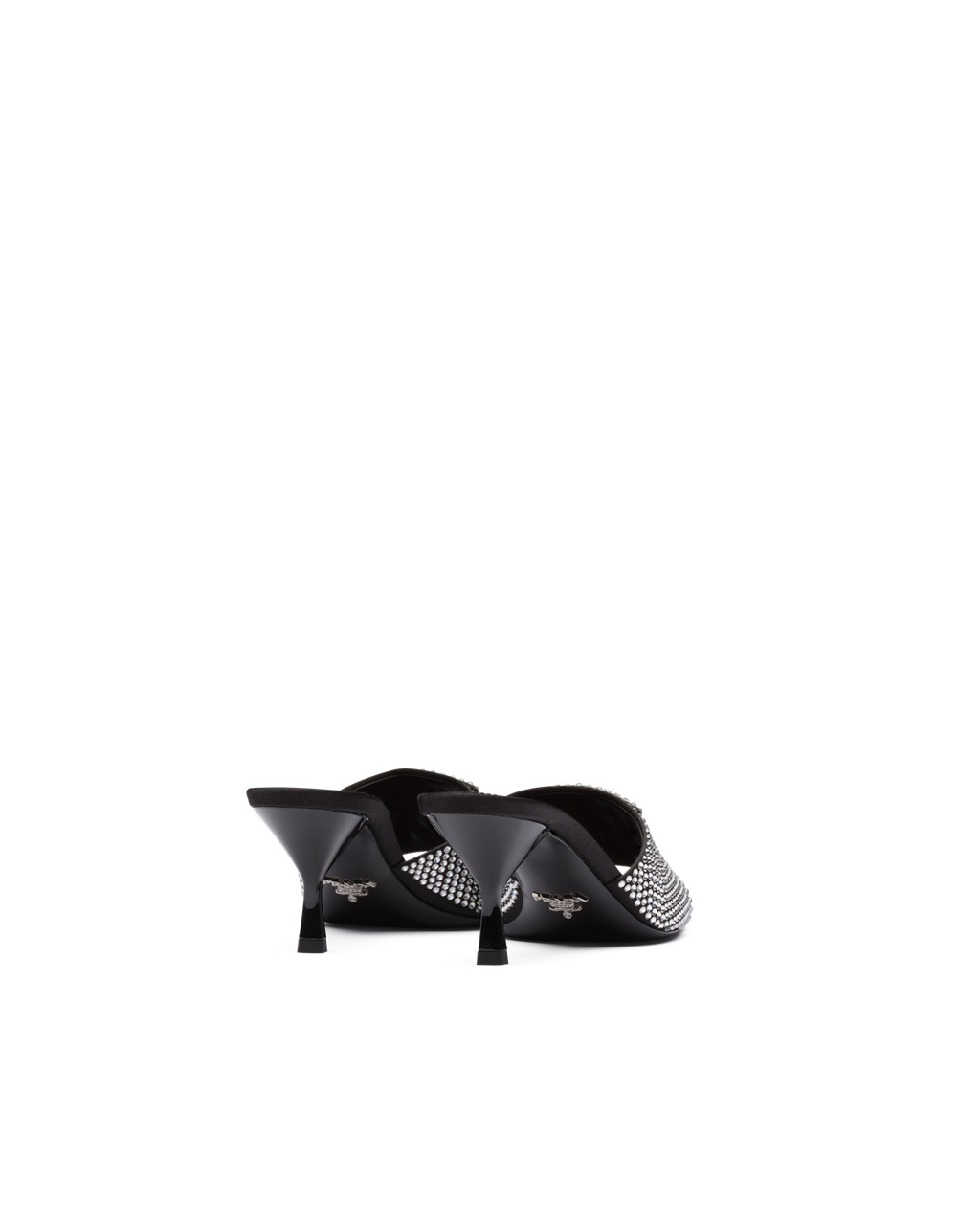 Prada Satin Na Podpatku Sandals With Crystals Crystal | HFCWGQ293