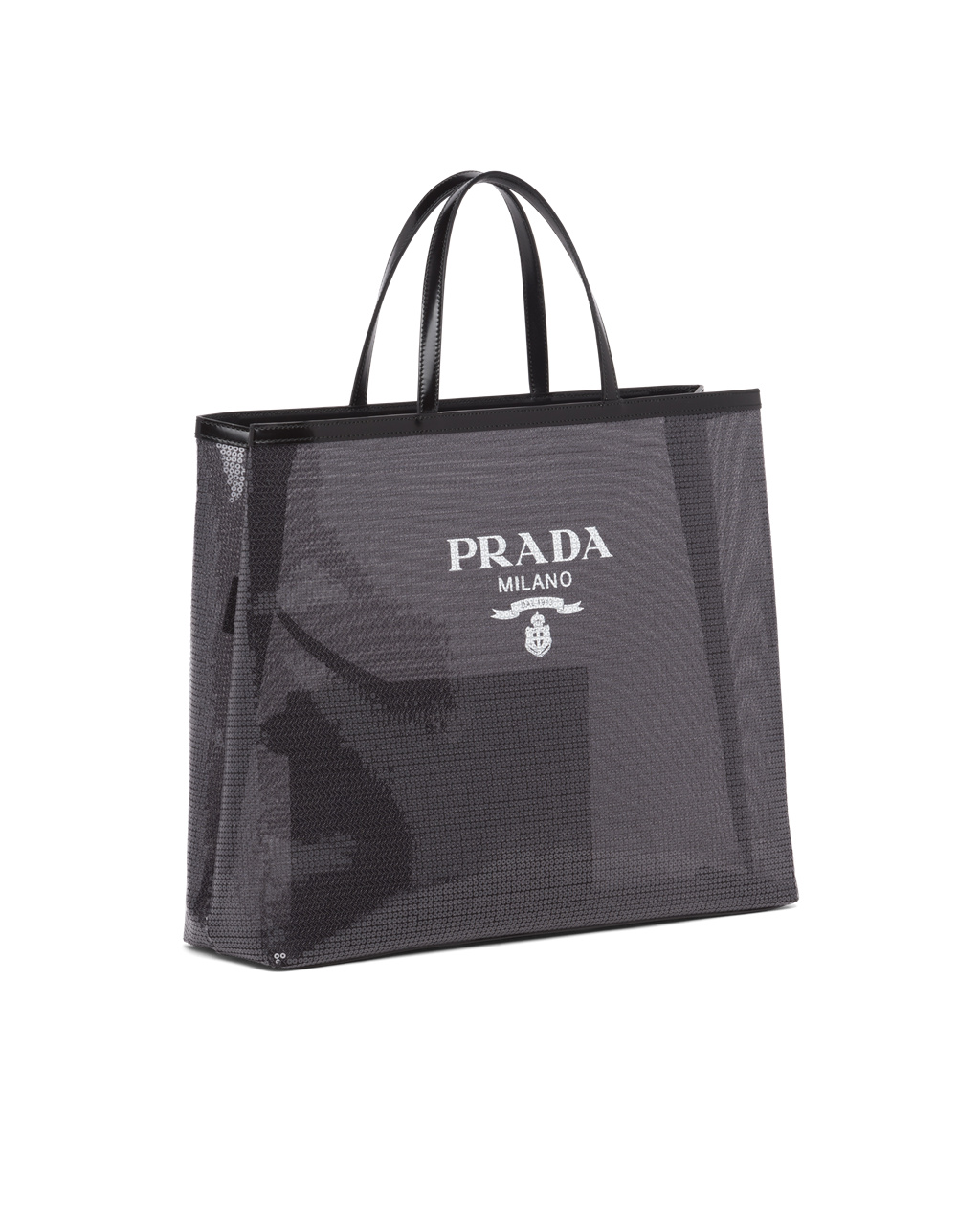 Prada Sequined Mesh Tote Bag Čierne | EUNYID057