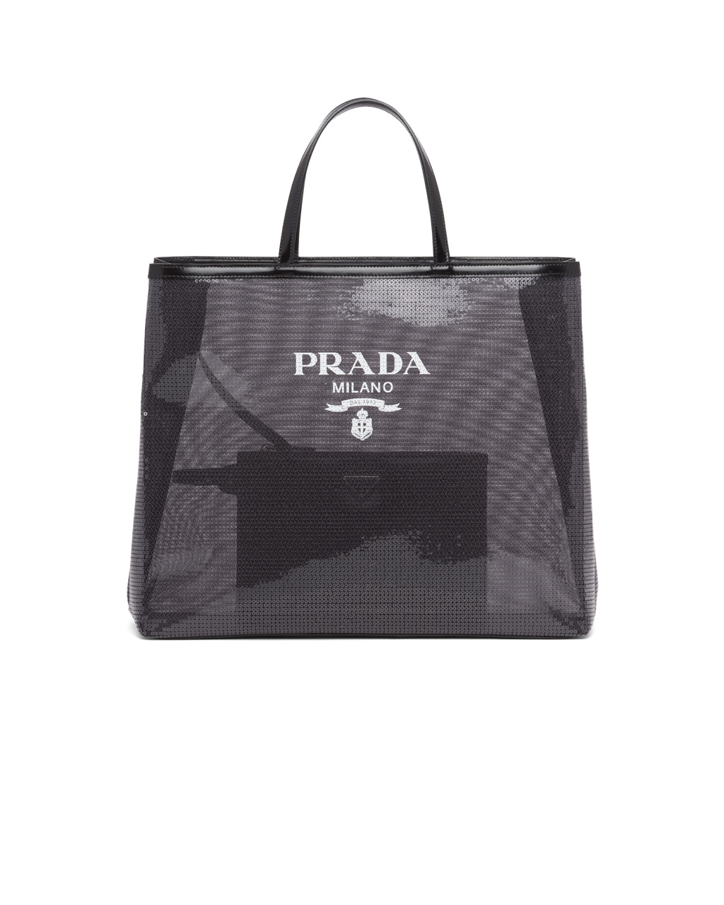 Prada Sequined Mesh Tote Bag Čierne | EUNYID057