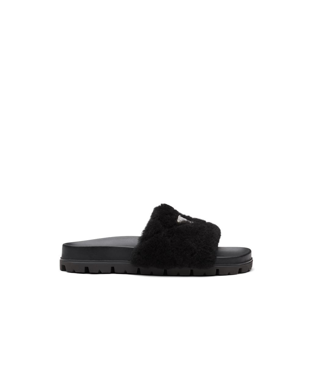 Prada Shearling Slides Čierne | RCZSUL821