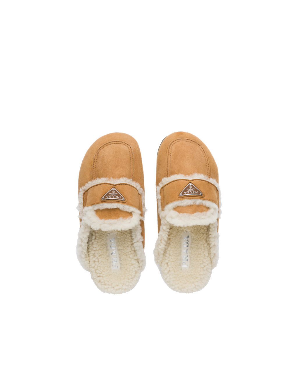 Prada Shearling Slippers Cognac | WTMXRH051