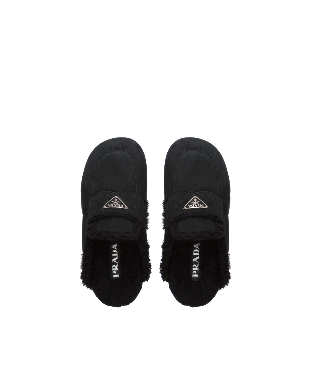 Prada Shearling Slippers Čierne | XLMZSU246