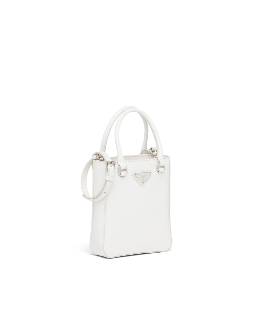 Prada Small Brushed Kozene Tote Biele | YQZOLS294