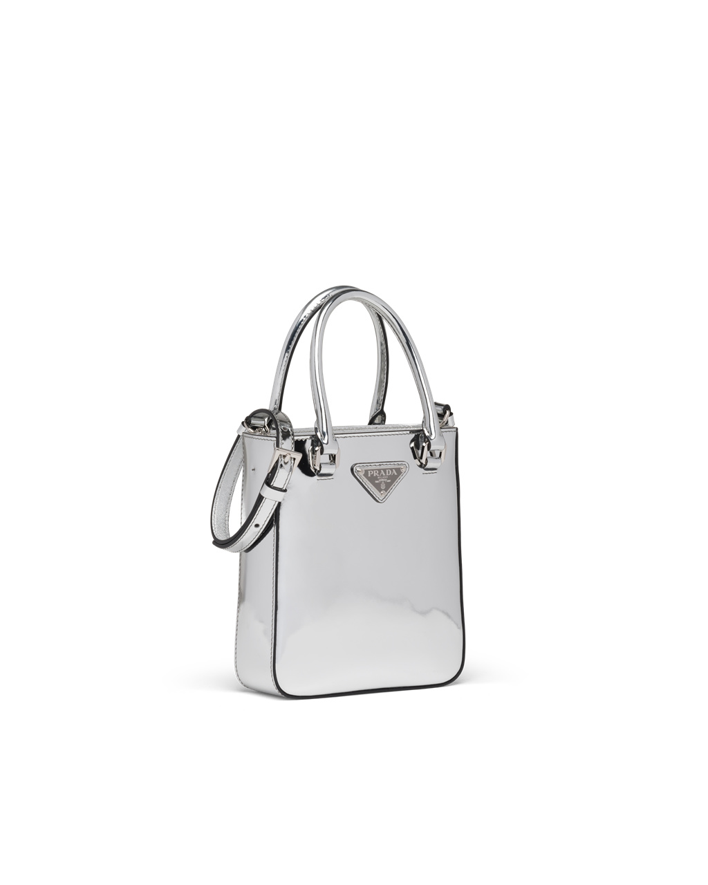 Prada Small Brushed Kozene Tote Strieborne | AYEPZR214