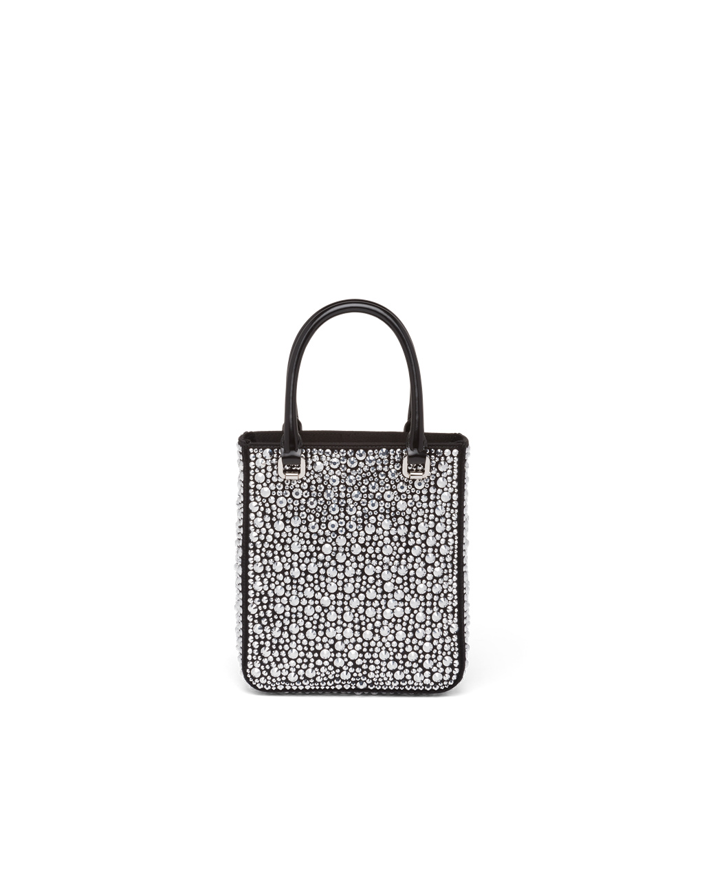 Prada Small Crystal-studded Satin Tote Bag Metal | HBVAIQ045