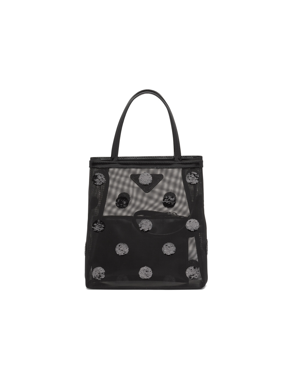 Prada Small Polka-dot Mesh Tote Bag Čierne | PANRYW495