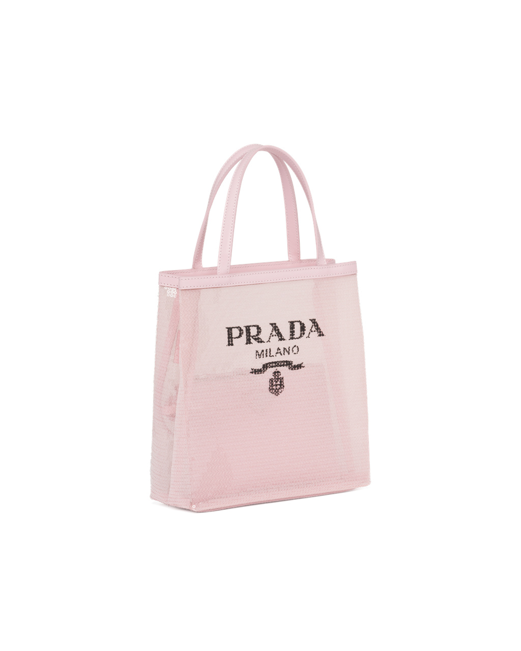 Prada Small Sequined Mesh Tote Bag Ruzove | KBVWOR379