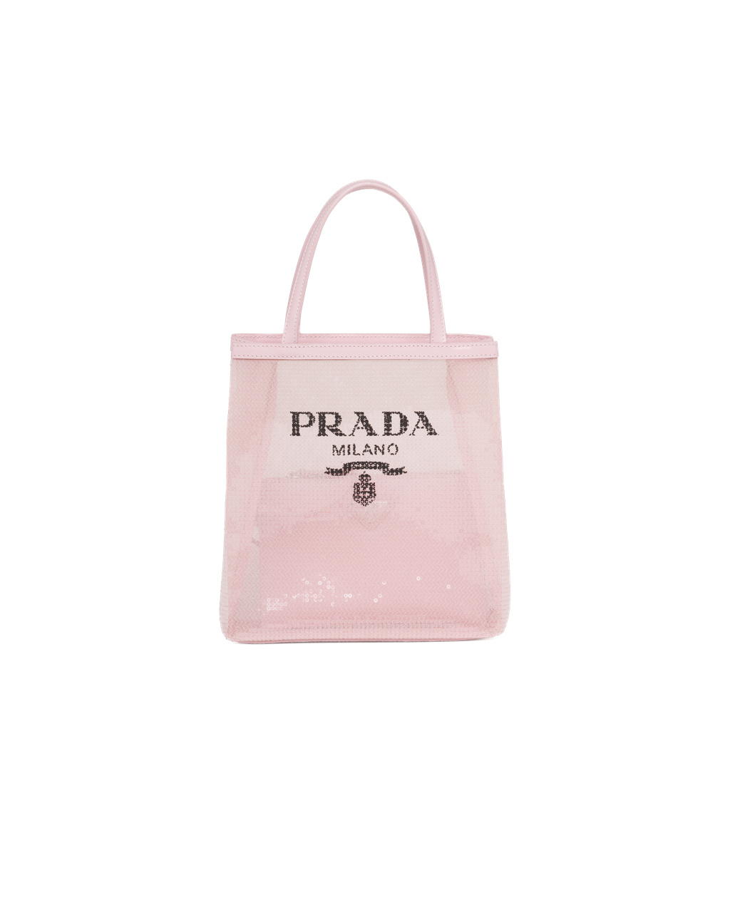 Prada Small Sequined Mesh Tote Bag Ruzove | KBVWOR379