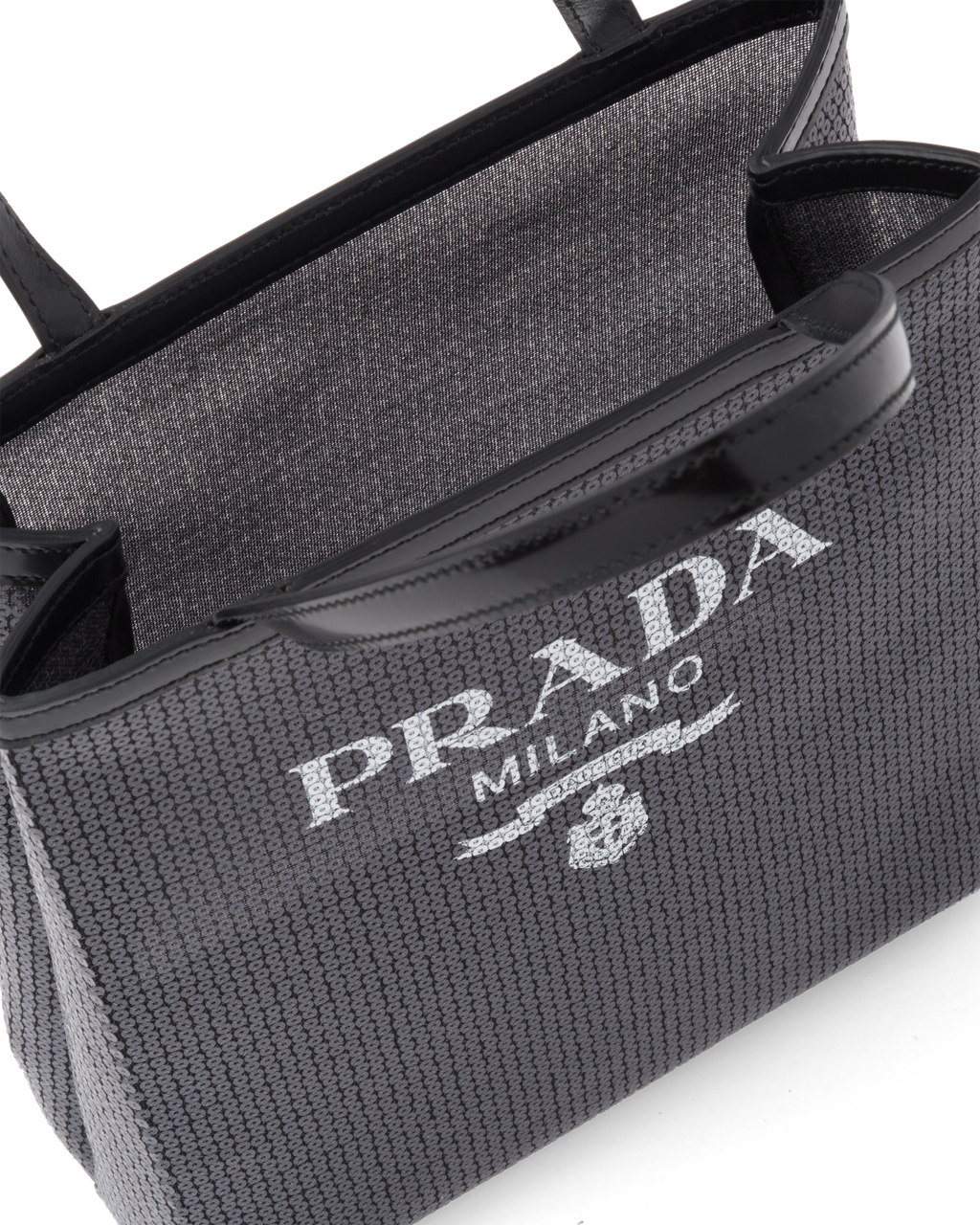 Prada Small Sequined Mesh Tote Bag Čierne | ODBAVW764