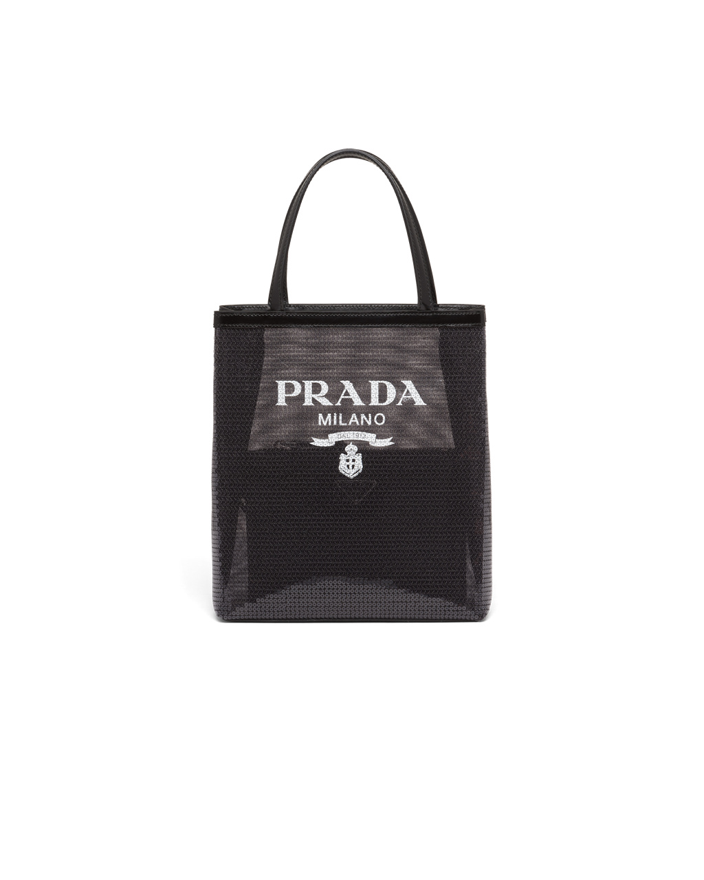 Prada Small Sequined Mesh Tote Bag Čierne | ODBAVW764