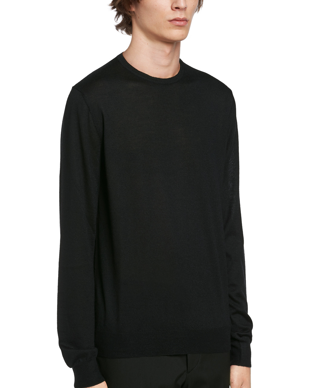 Prada Soft Cashmere Crew-neck Svetrove Saty Čierne | NYRGFK703