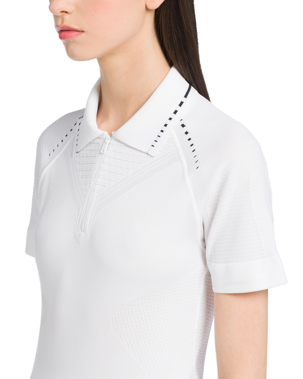 Prada Soft Rec Polyester Polo Shirt Biele Čierne | TIULNR529