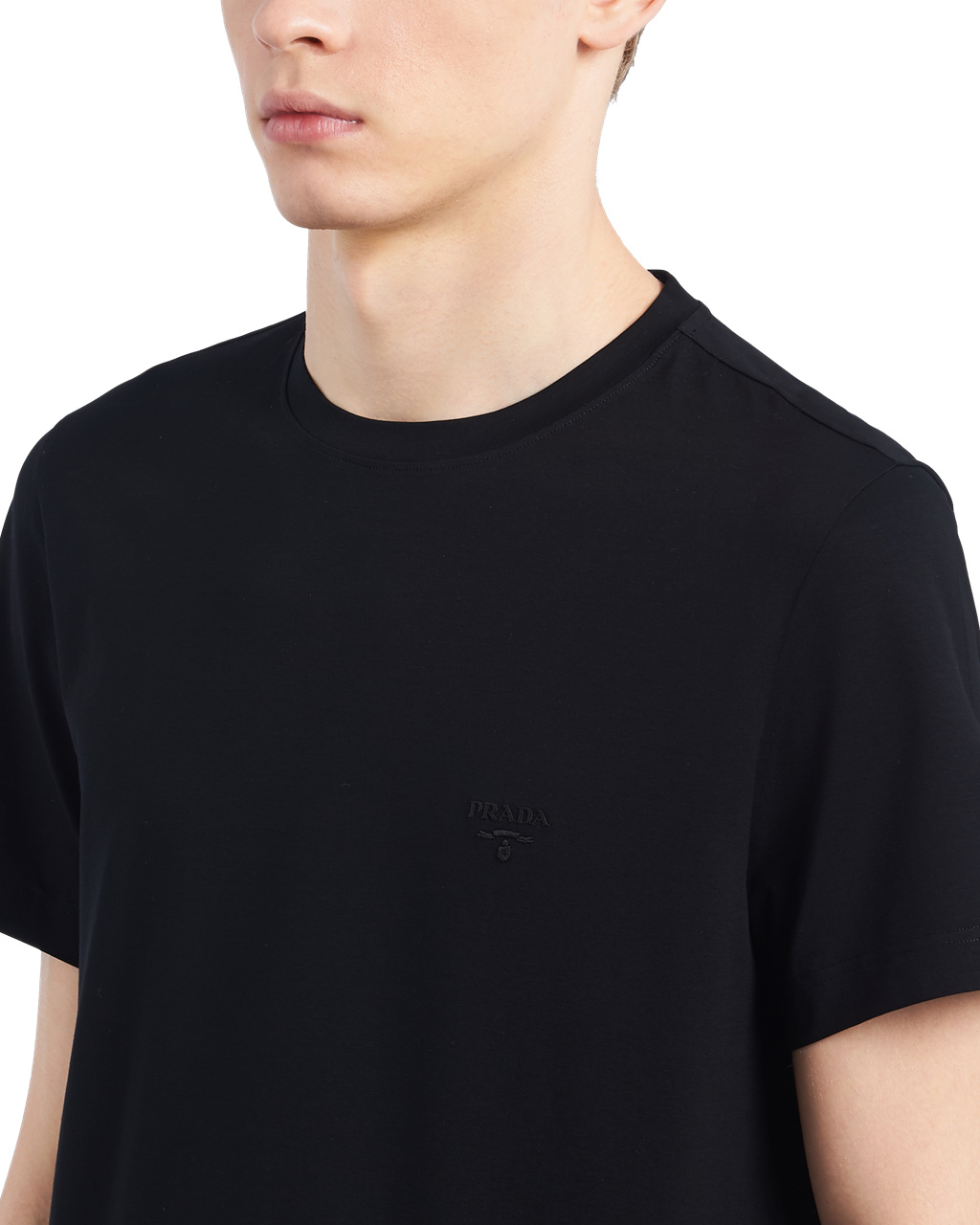 Prada Stretch Bavlnene T-shirt Čierne | RCNOBX890