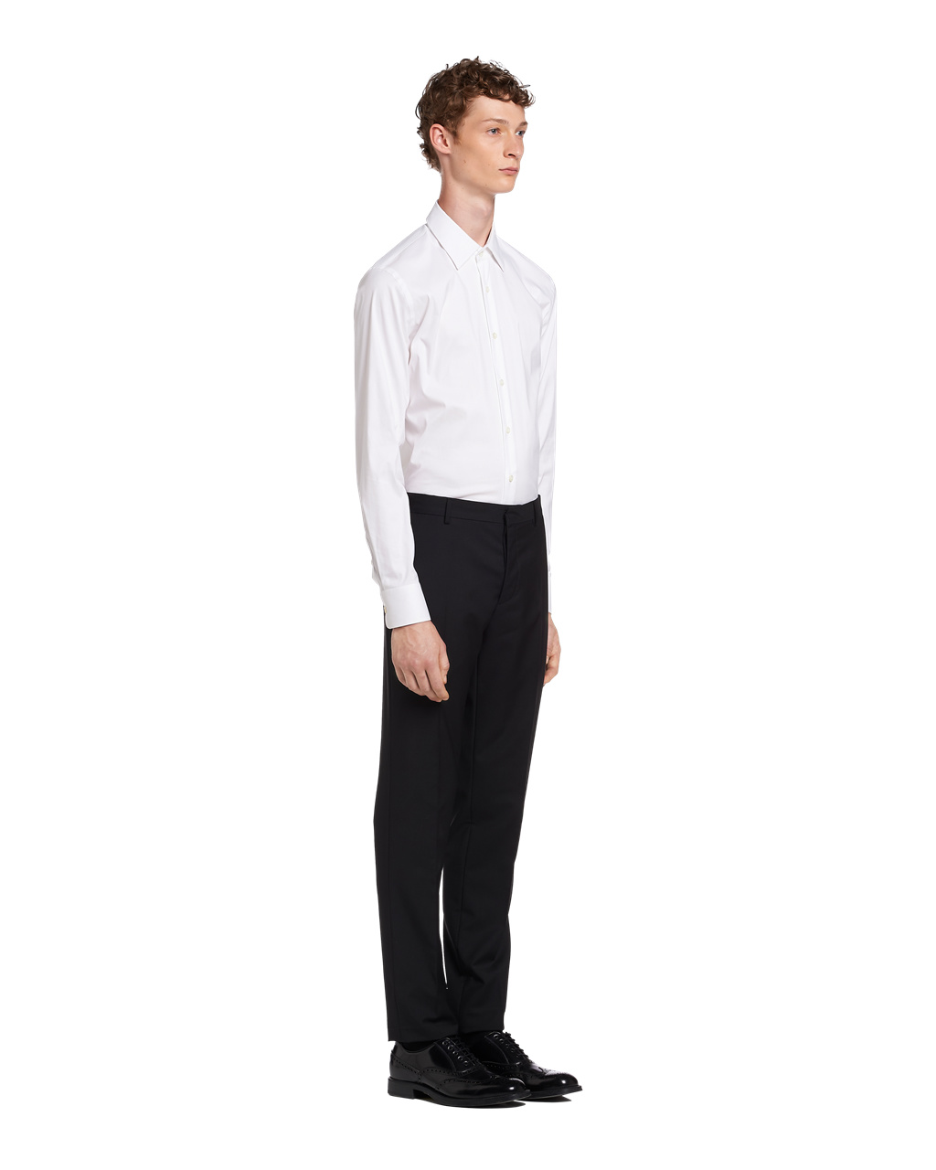 Prada Stretch Poplin Shirt Biele | YEJKOW063