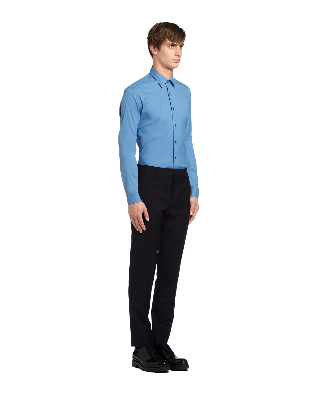 Prada Stretch Poplin Shirt Celeste | GAZYUS601