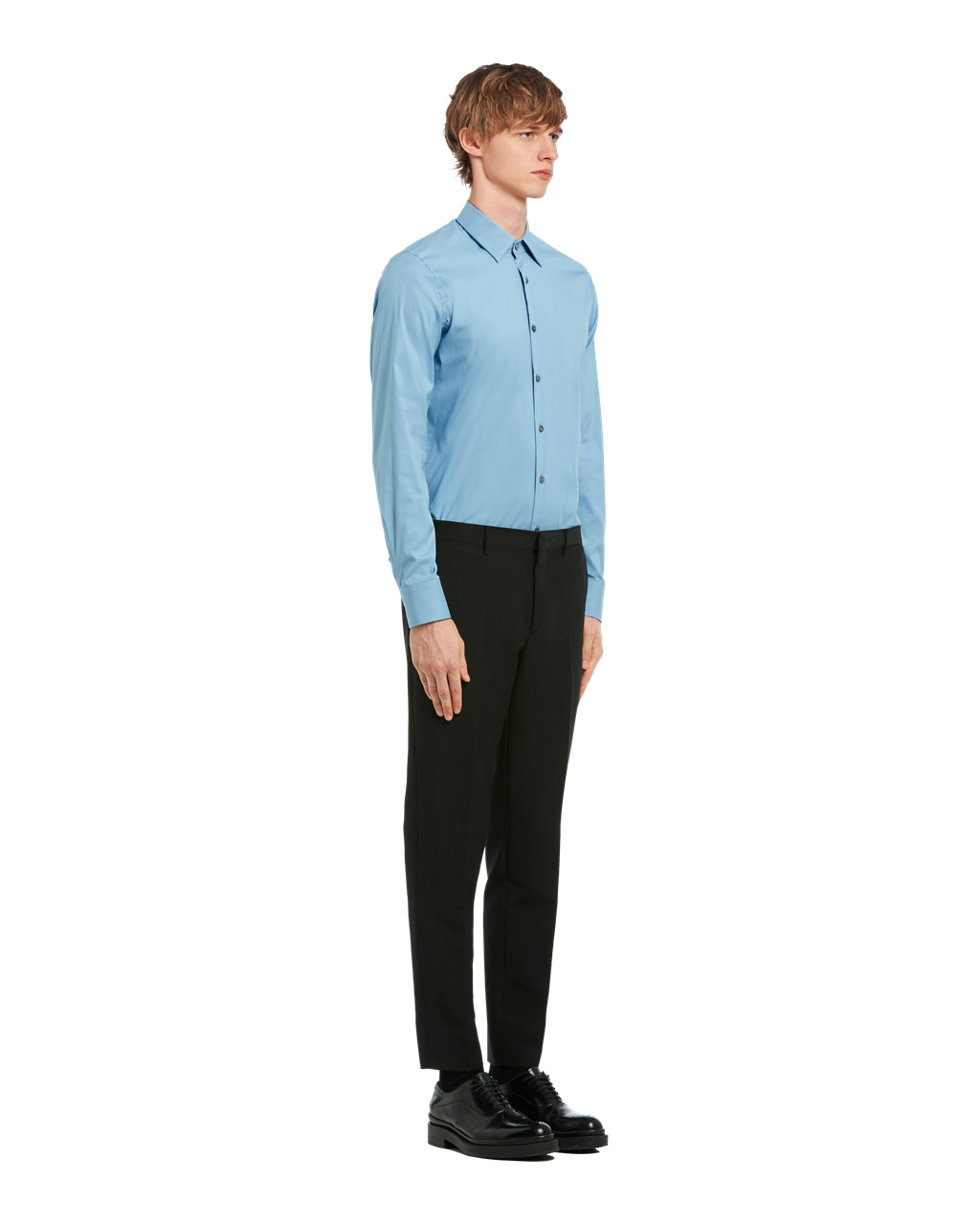 Prada Stretch Poplin Shirt Celeste | QCUSPT096