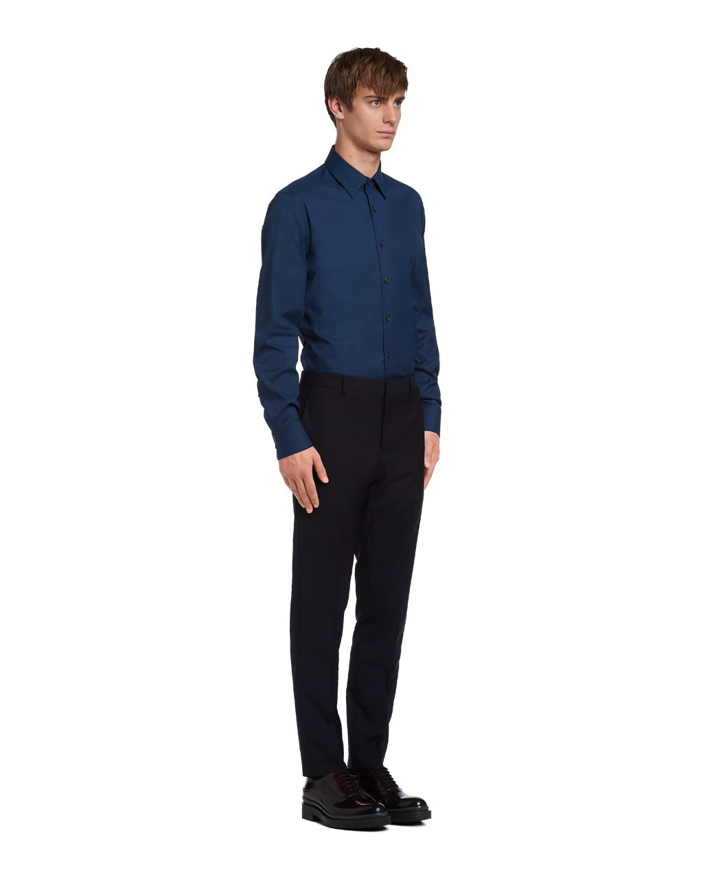 Prada Stretch Poplin Shirt Denim | HTDEUQ359