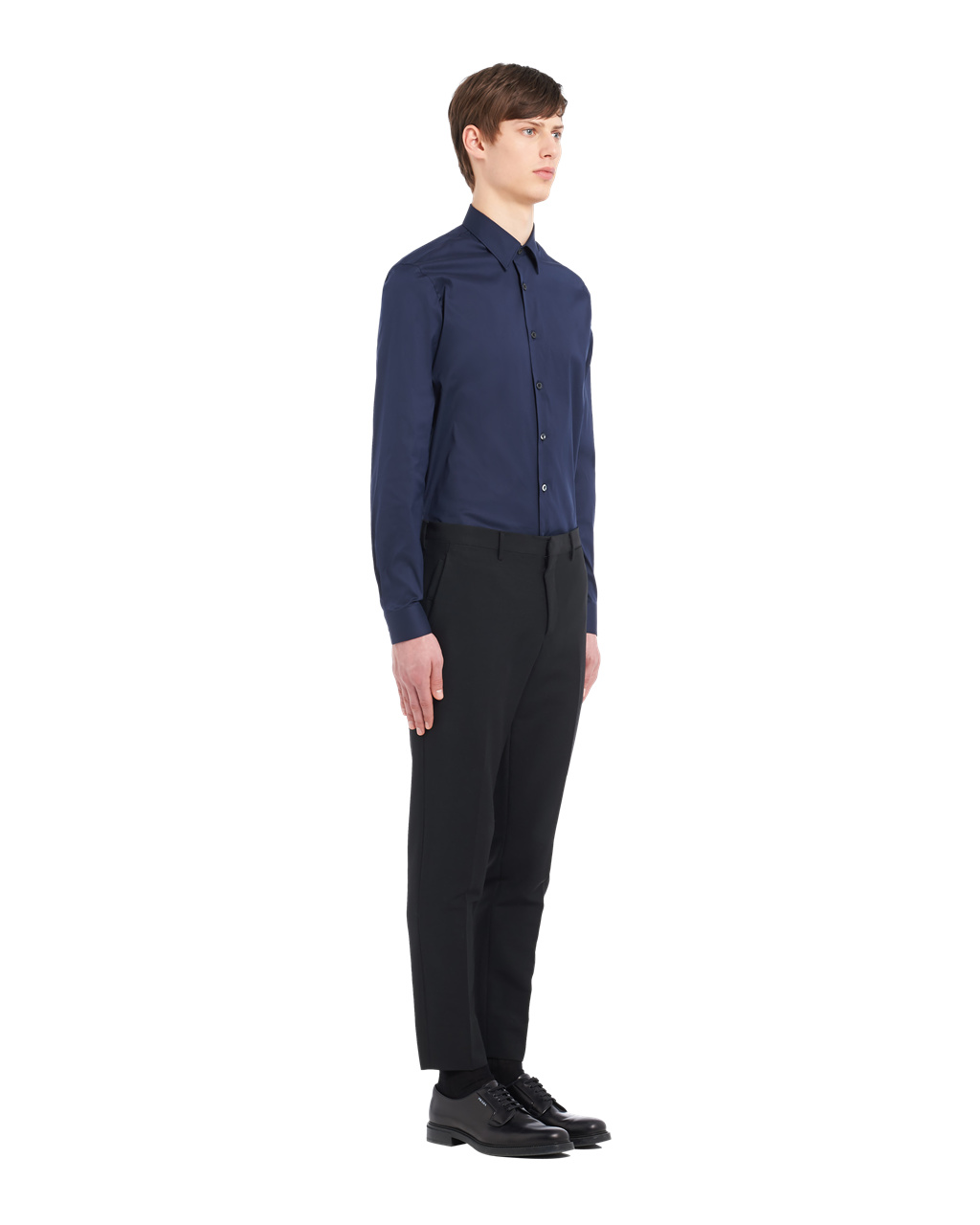 Prada Stretch Poplin Shirt Modre | FCPJYH408