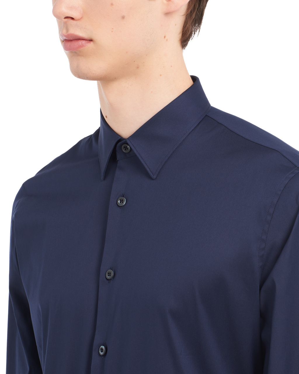 Prada Stretch Poplin Shirt Modre | FCPJYH408