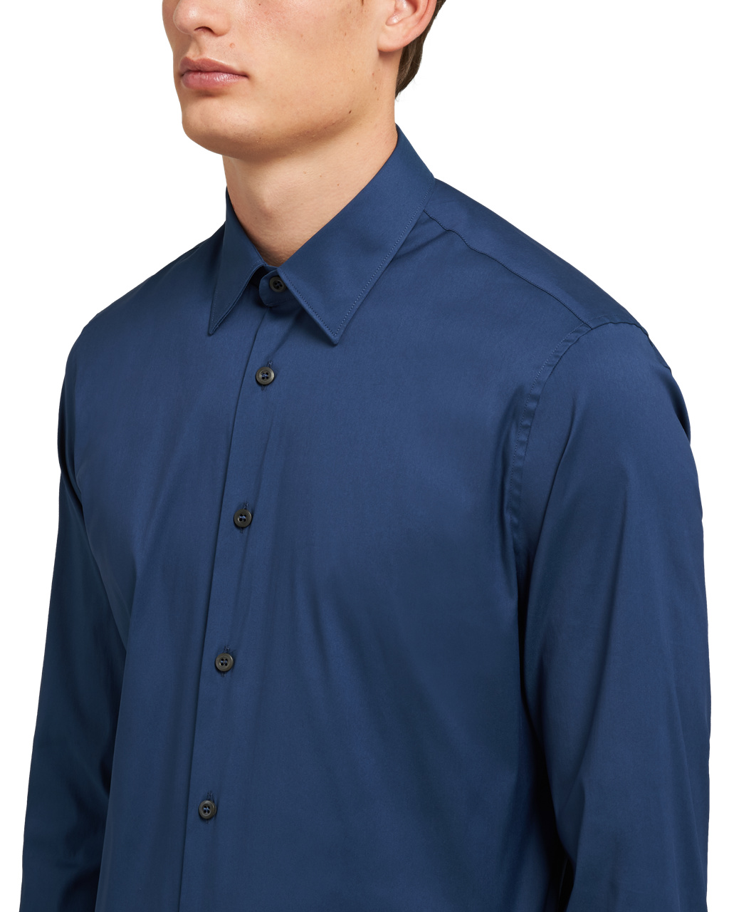 Prada Stretch Poplin Shirt Modre | IWLBMQ347